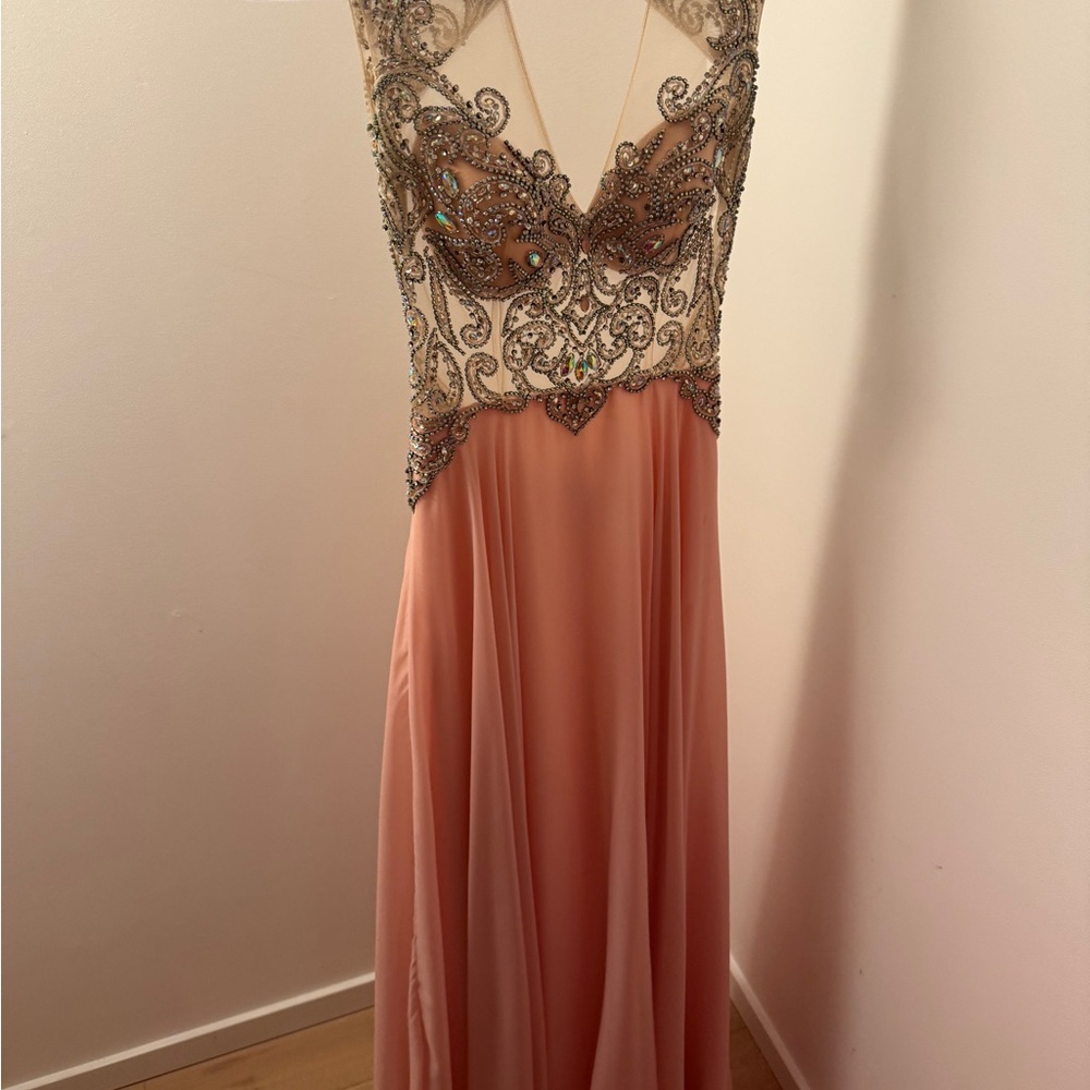 Elegant Peach Evening Gown